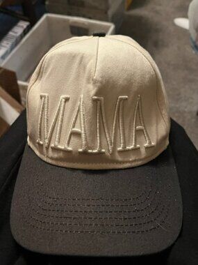 Cute Adjustable Canvas Beige "MaMa" BallCap